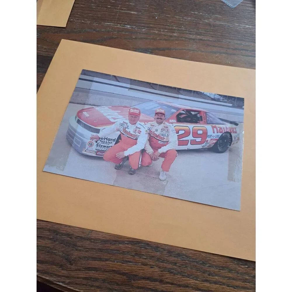 Vintage 1980s Hardees Racing NASCAR Postcard 6x9 Cale Yarborough Dale Jarrett 29